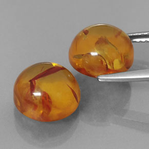 Gemas de ámbar naranja natural de  ct, transparente, transparente / translúcido