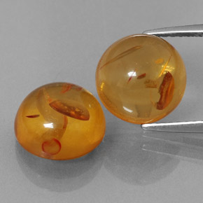 Gemas de ámbar naranja natural de  ct, transparente, transparente / translúcido