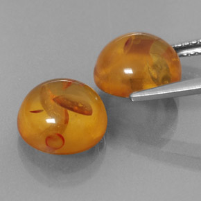 Gemas de ámbar naranja natural de  ct, transparente, transparente / translúcido