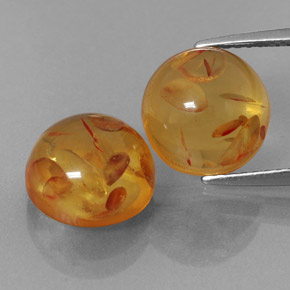 Gemas de ámbar naranja natural de  ct, transparente, transparente / translúcido