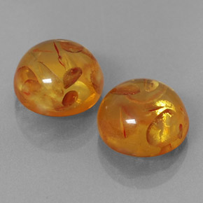 Gemas de ámbar naranja natural de  ct, transparente, transparente / translúcido