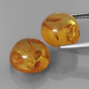 Gemas de ámbar naranja natural de  ct, transparente, transparente / translúcido