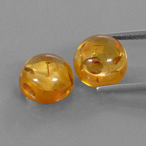 Gemas de ámbar naranja natural de  ct, transparente, transparente / translúcido