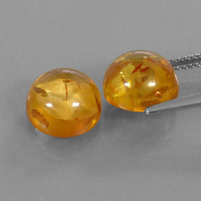 Gemas de ámbar naranja natural de  ct, transparente, transparente / translúcido