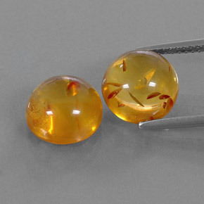 Gemas de ámbar naranja natural de  ct, transparente, transparente / translúcido
