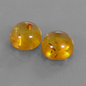 Gemas de ámbar naranja natural de  ct, transparente, transparente / translúcido