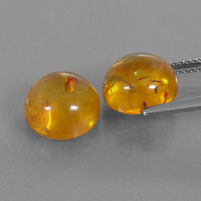 Gemas de ámbar naranja natural de  ct, transparente, transparente / translúcido