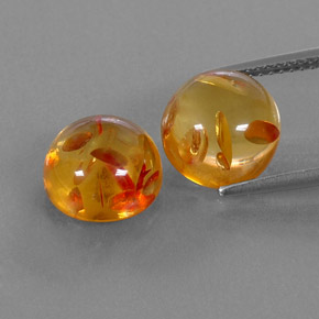 Gemas de ámbar naranja natural de  ct, transparente, transparente / translúcido