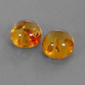 Gemas de ámbar naranja natural de  ct, transparente, transparente / translúcido