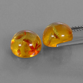 Gemas de ámbar naranja natural de  ct, transparente, transparente / translúcido