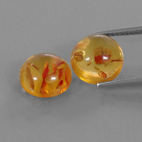 Gemas de ámbar naranja natural de  ct, transparente, transparente / translúcido