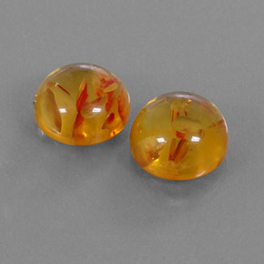 Gemas de ámbar naranja natural de  ct, transparente, transparente / translúcido