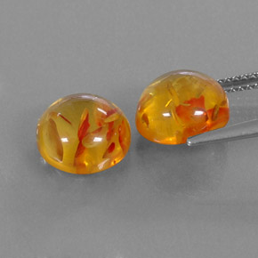 Gemas de ámbar naranja natural de  ct, transparente, transparente / translúcido