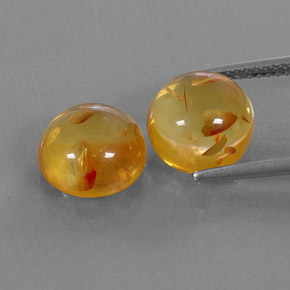 Gemas de ámbar naranja natural de  ct, transparente, transparente / translúcido