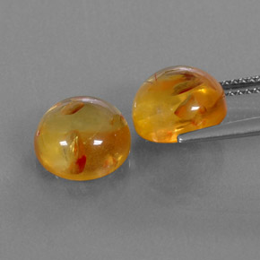 Gemas de ámbar naranja natural de  ct, transparente, transparente / translúcido