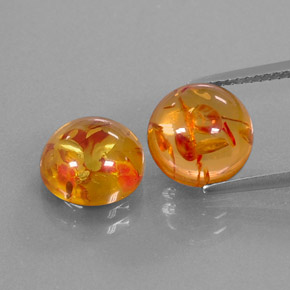 Gemas de ámbar naranja natural de  ct, transparente, transparente / translúcido