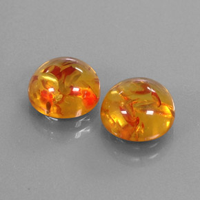 Gemas de ámbar naranja natural de  ct, transparente, transparente / translúcido
