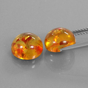 Gemas de ámbar naranja natural de  ct, transparente, transparente / translúcido