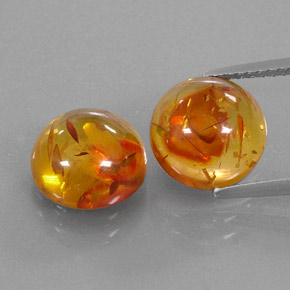 Gemas de ámbar naranja natural de  ct, transparente, transparente / translúcido