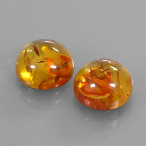 Gemas de ámbar naranja natural de  ct, transparente, transparente / translúcido