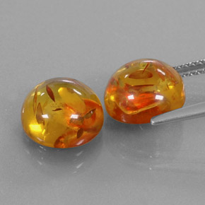 Gemas de ámbar naranja natural de  ct, transparente, transparente / translúcido