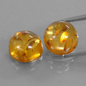Gemas de ámbar naranja natural de  ct, transparente, transparente / translúcido
