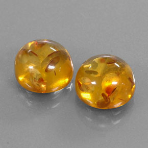 Gemas de ámbar naranja natural de  ct, transparente, transparente / translúcido