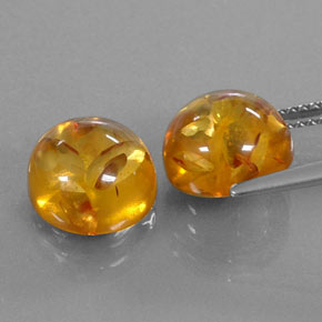 Gemas de ámbar naranja natural de  ct, transparente, transparente / translúcido