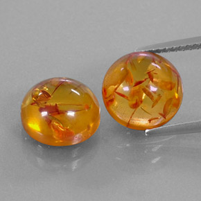 Gemas de ámbar naranja natural de  ct, transparente, transparente / translúcido