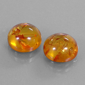 Gemas de ámbar naranja natural de  ct, transparente, transparente / translúcido