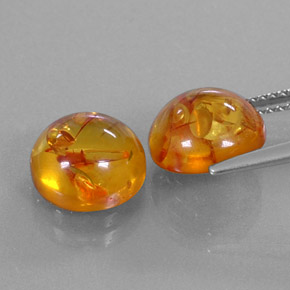 Gemas de ámbar naranja natural de  ct, transparente, transparente / translúcido