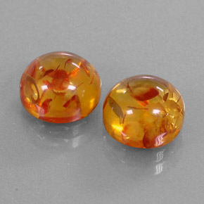 Gemas de ámbar naranja natural de  ct, transparente, transparente / translúcido