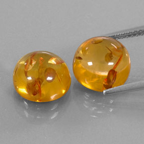 Gemas de ámbar naranja natural de  ct, transparente, transparente / translúcido