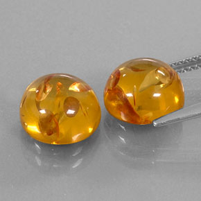 Gemas de ámbar naranja natural de  ct, transparente, transparente / translúcido