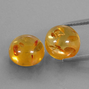 Gemas de ámbar naranja natural de  ct, transparente, transparente / translúcido
