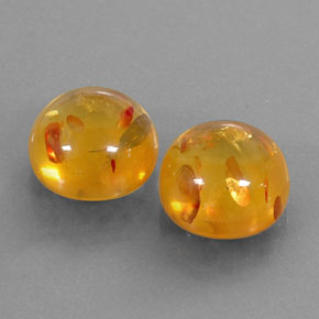 Gemas de ámbar naranja natural de  ct, transparente, transparente / translúcido