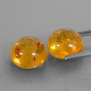 Gemas de ámbar naranja natural de  ct, transparente, transparente / translúcido
