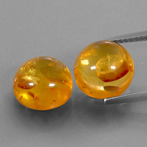 Gemas de ámbar naranja natural de  ct, transparente, transparente / translúcido