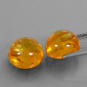 Gemas de ámbar naranja natural de  ct, transparente, transparente / translúcido