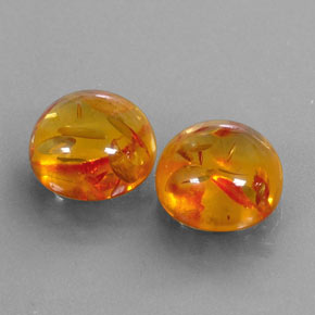 Gemas de ámbar naranja natural de  ct, transparente, transparente / translúcido