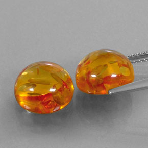 Gemas de ámbar naranja natural de  ct, transparente, transparente / translúcido