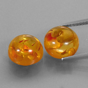 Gemas de ámbar naranja natural de  ct, transparente, transparente / translúcido