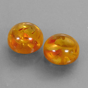 Gemas de ámbar naranja natural de  ct, transparente, transparente / translúcido