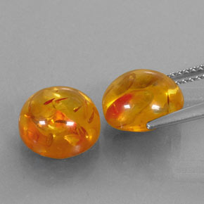Gemas de ámbar naranja natural de  ct, transparente, transparente / translúcido