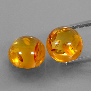 Gemas de ámbar naranja natural de  ct, transparente, transparente / translúcido