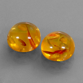 Gemas de ámbar naranja natural de  ct, transparente, transparente / translúcido