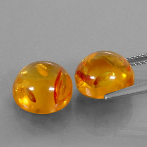 Gemas de ámbar naranja natural de  ct, transparente, transparente / translúcido