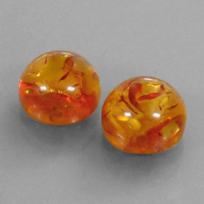 Gemas de ámbar naranja natural de  ct, transparente, transparente / translúcido