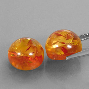 Gemas de ámbar naranja natural de  ct, transparente, transparente / translúcido