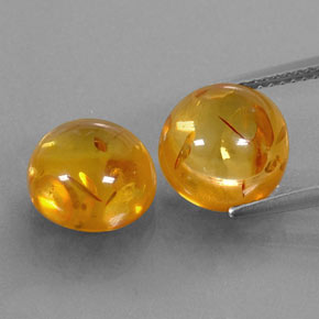 Gemas de ámbar naranja natural de  ct, transparente, transparente / translúcido